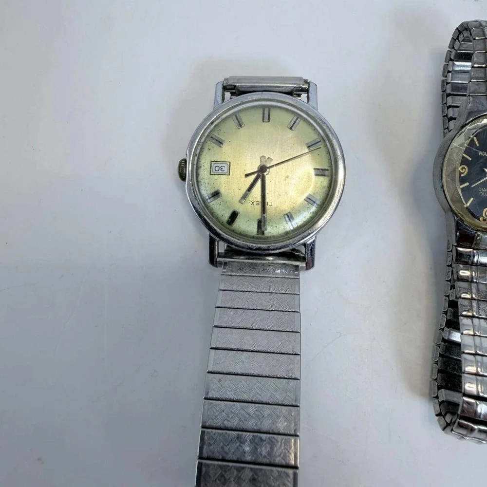 Vintage Watch Lot Timex Mechanical Digital Waltham Diamond Casio Quartz Untested